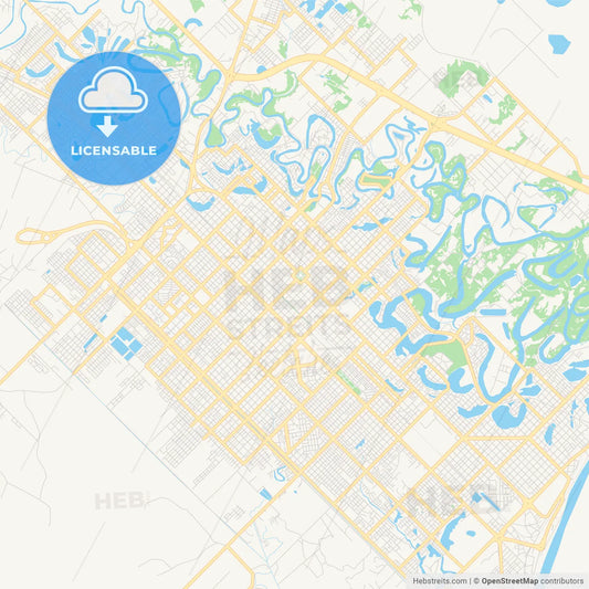 Printable street map of Resistencia, Argentina