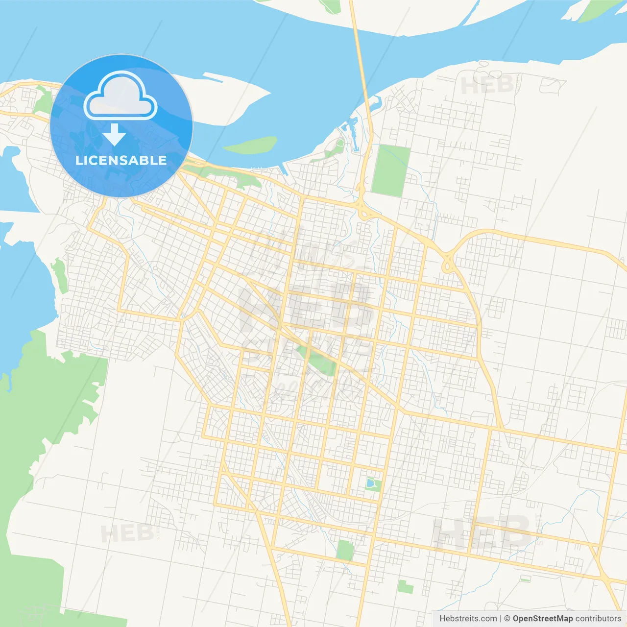 Printable street map of Parana, Argentina