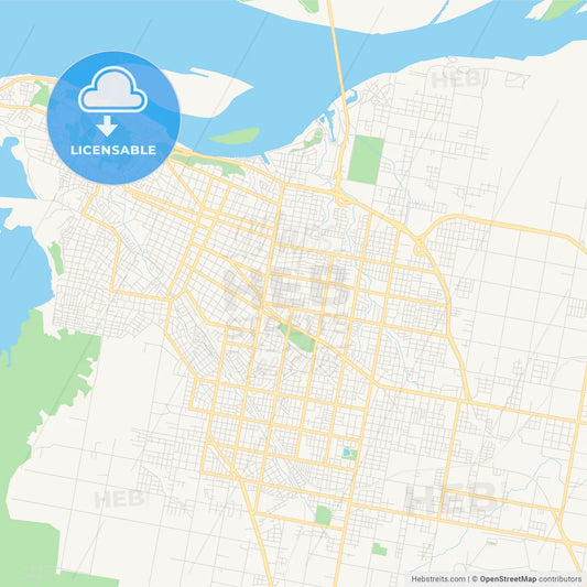 Printable street map of Parana, Argentina
