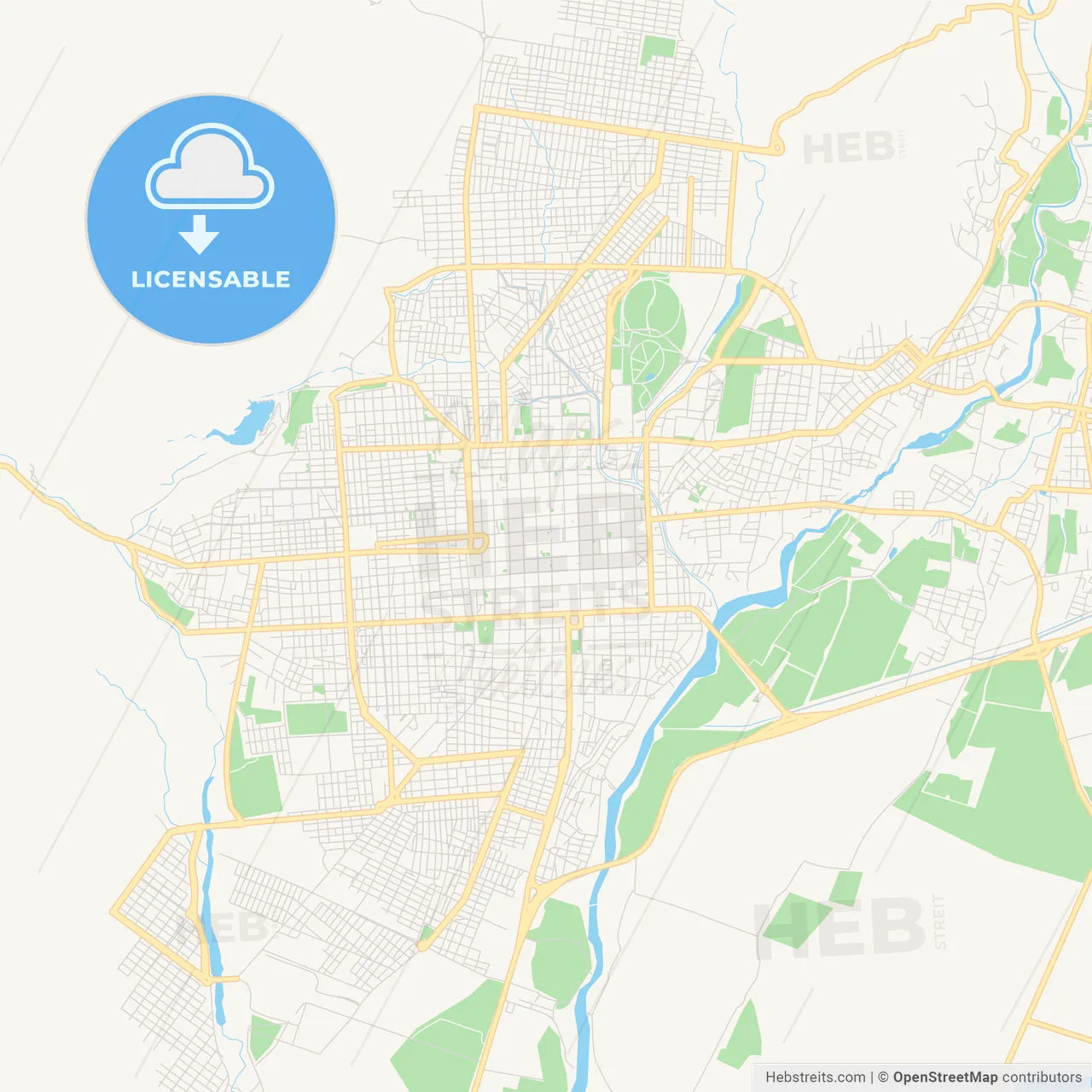 Printable street map of San Fernando del Valle de Catamarca, Argentina