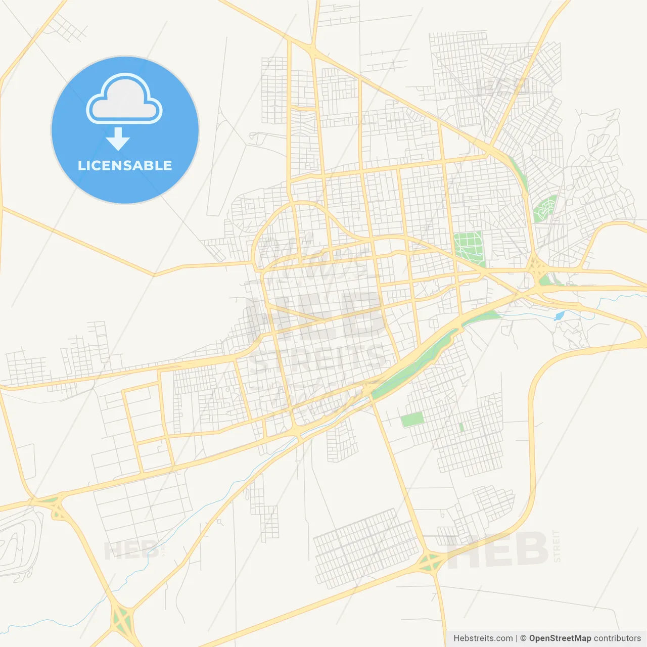 Printable street map of San Luis, Argentina