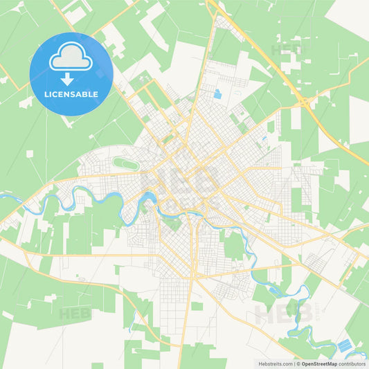 Printable street map of Villa Maria, Argentina