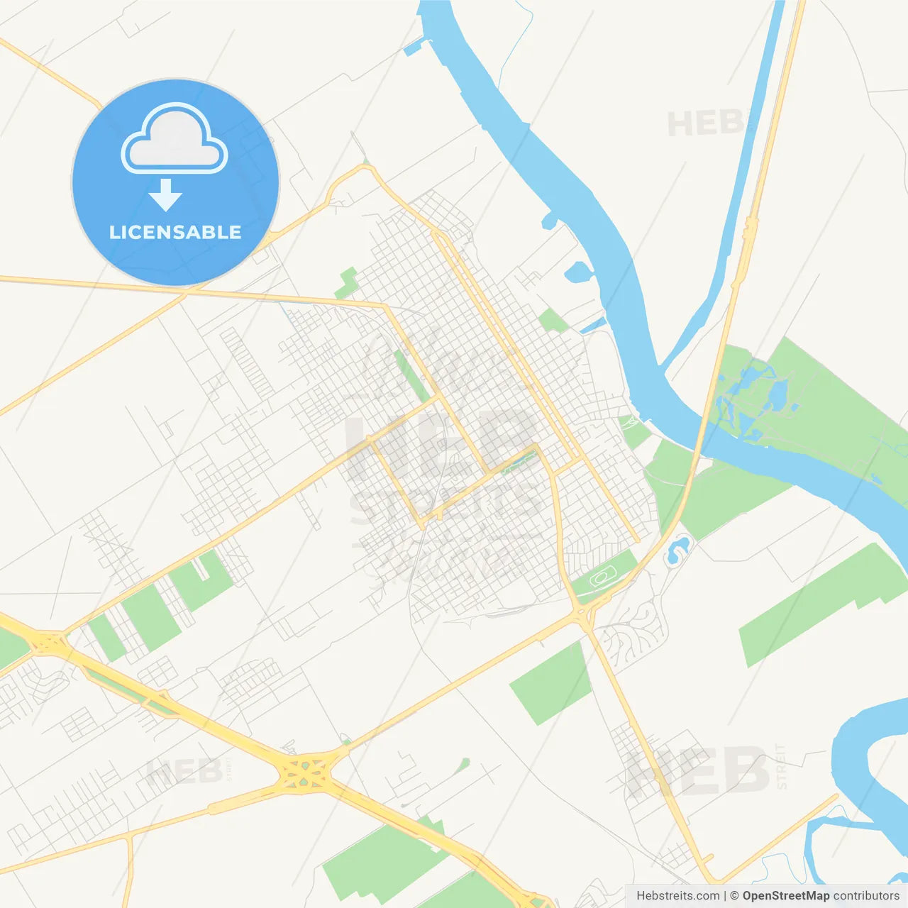 Printable street map of Zarate, Argentina