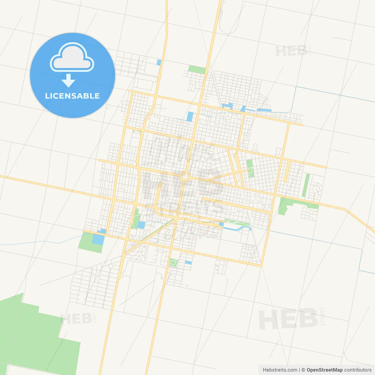 Printable street map of Rafaela, Argentina