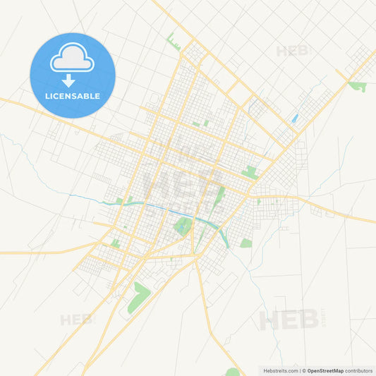 Printable street map of Pergamino, Argentina