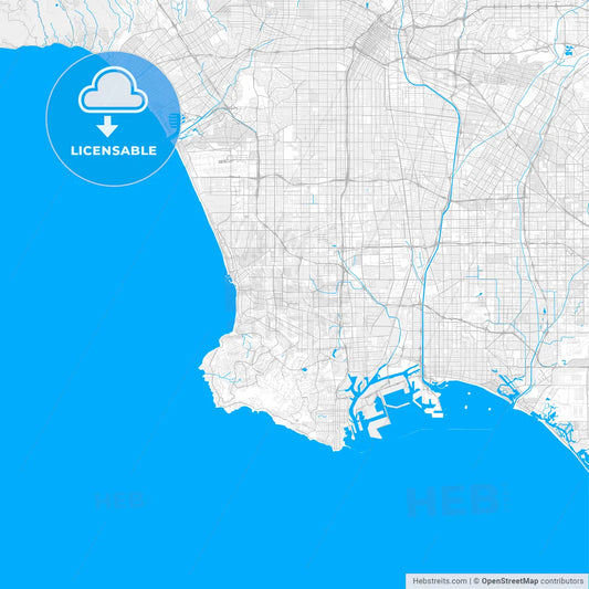 Rich detailed vector map of Torrance, California, USA