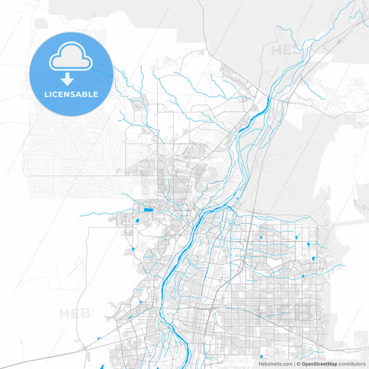 Rich detailed vector map of Rio Rancho, New Mexico, USA