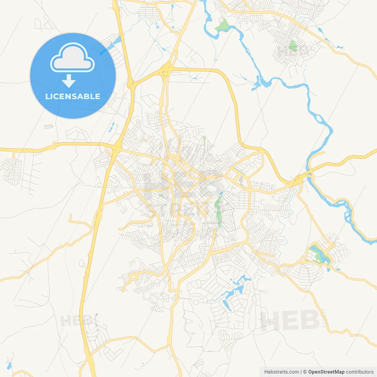Printable street map of Itu, Brazil
