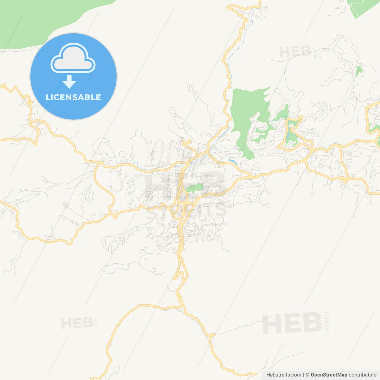 Printable street map of Los Teques, Venezuela