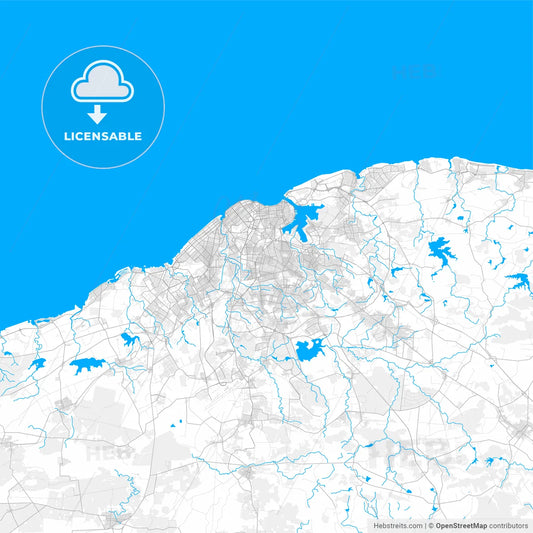 Rich detailed vector map of Havana, Havana, Cuba