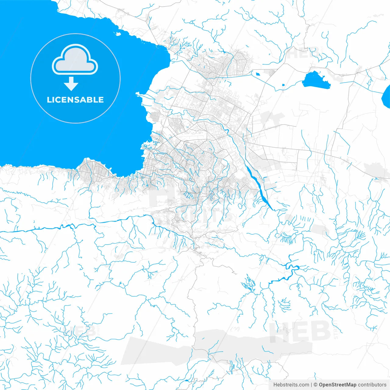 Rich detailed vector map of Pétion-Ville, Ouest, Haiti