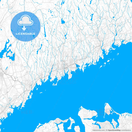 Rich detailed vector map of Stamford, Connecticut, USA