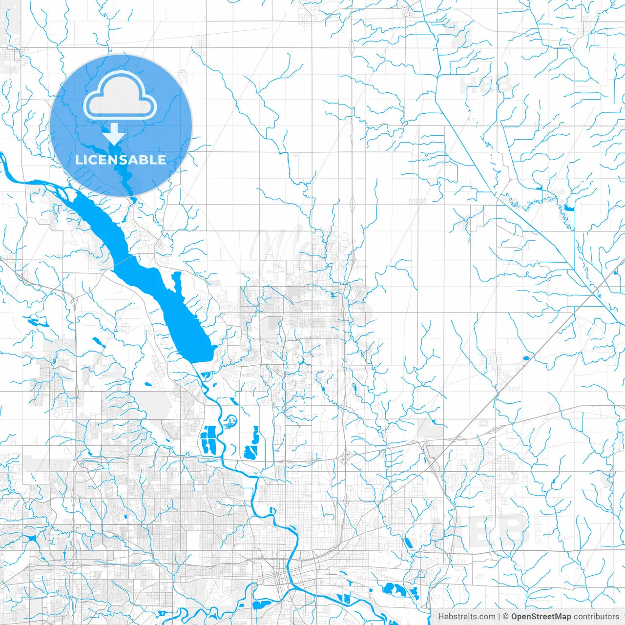 Rich detailed vector map of Ankeny, Iowa, USA