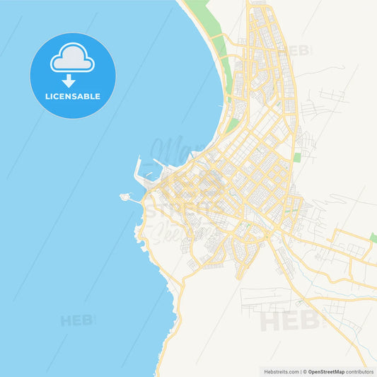 Printable street map of Arica, Chile