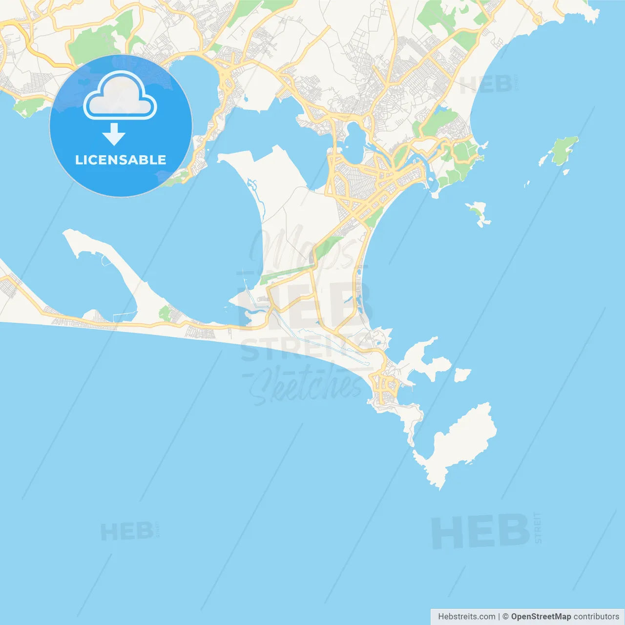 Printable street map of Cabo, Brazil