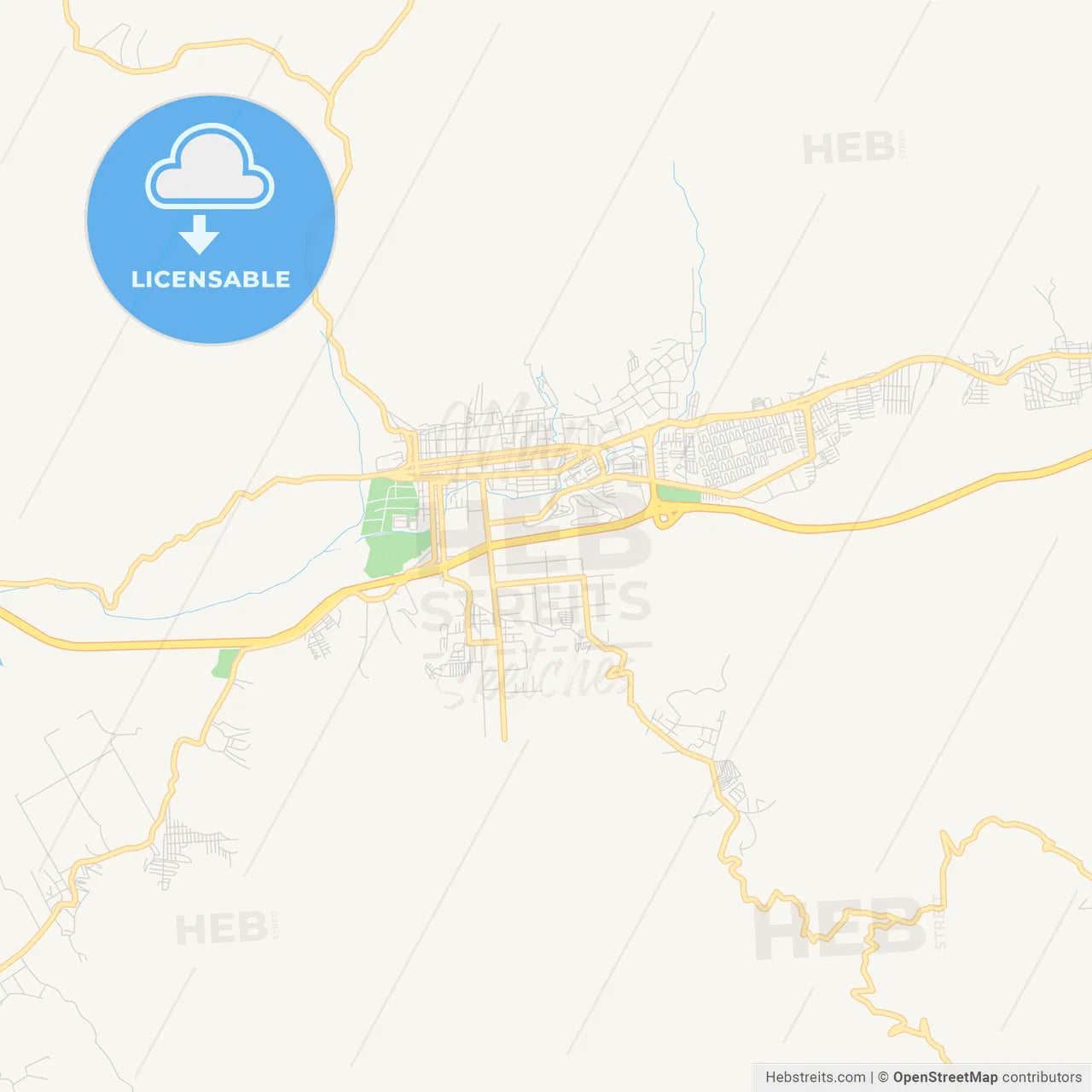 Printable street map of La Victoria, Venezuela