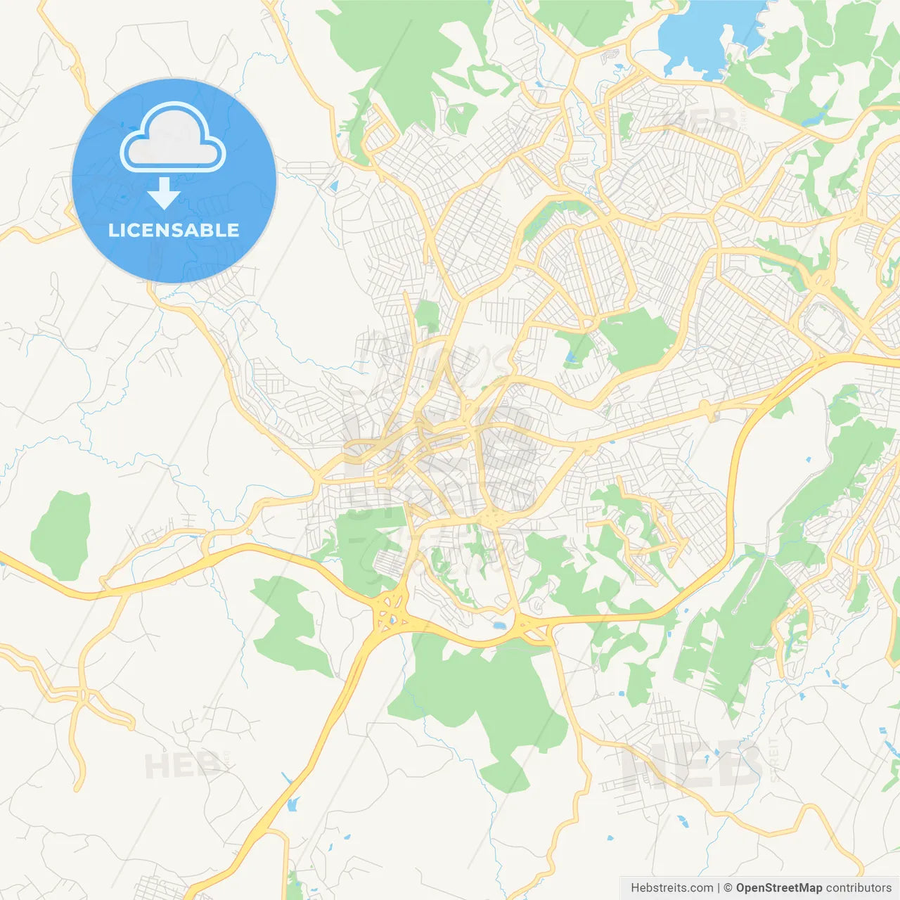 Printable street map of Betim, Brazil