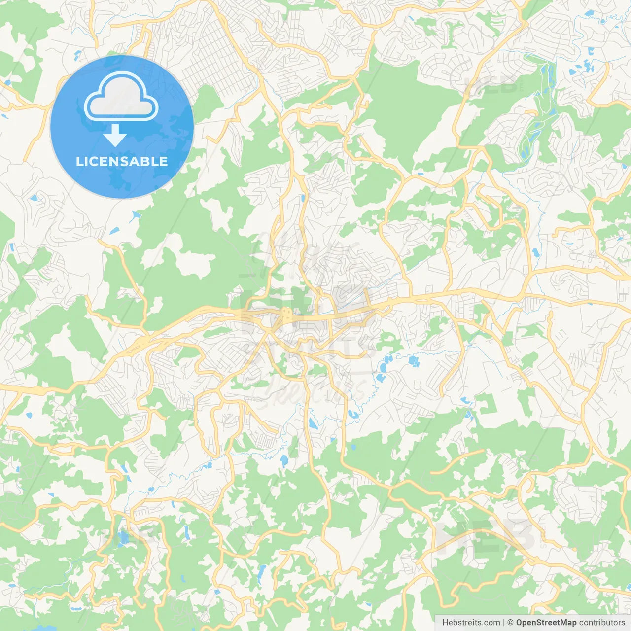 Printable street map of Cotia, Brazil
