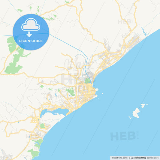 Printable street map of Macae, Brazil