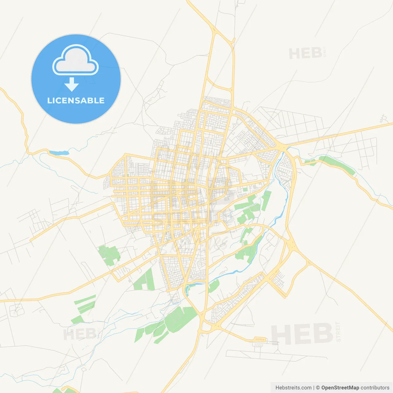 Printable street map of Calama, Chile