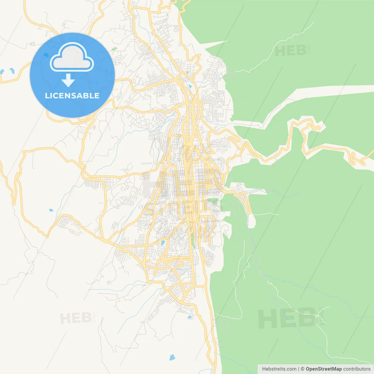 Printable street map of Loja, Ecuador
