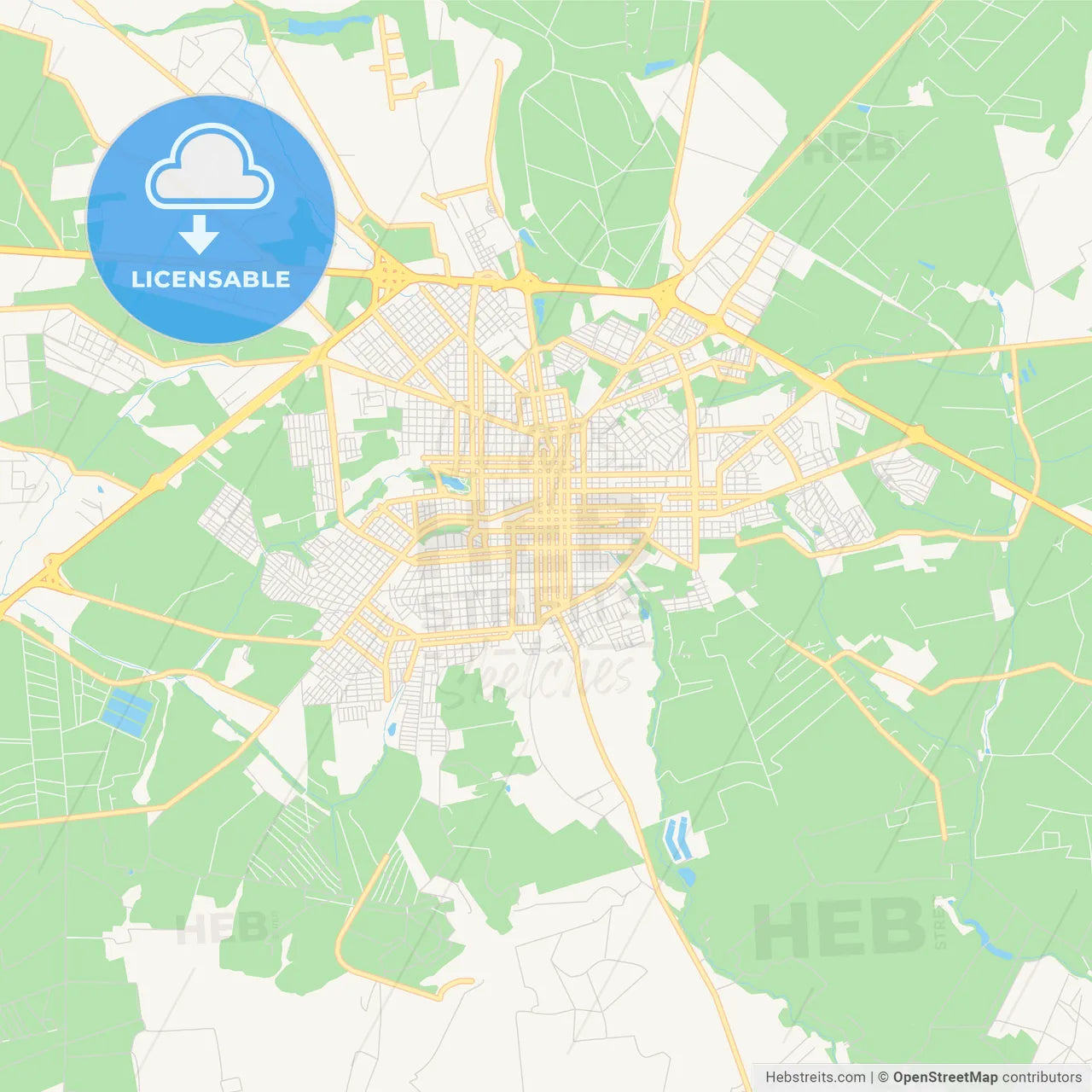 Printable street map of Assis, Brazil