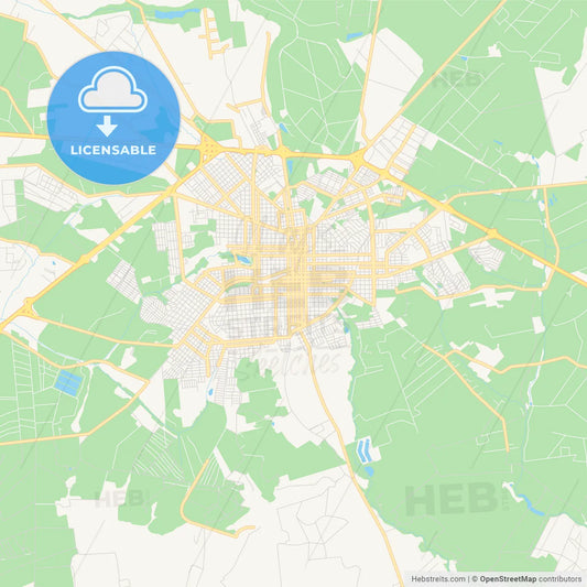 Printable street map of Assis, Brazil