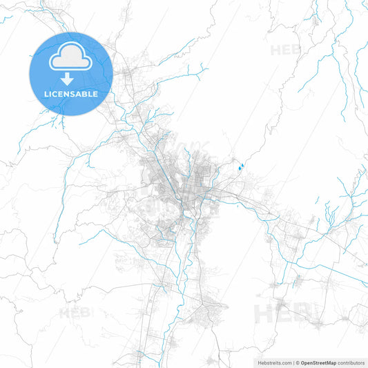 Rich detailed vector map of Oaxaca, Oaxaca, Mexico