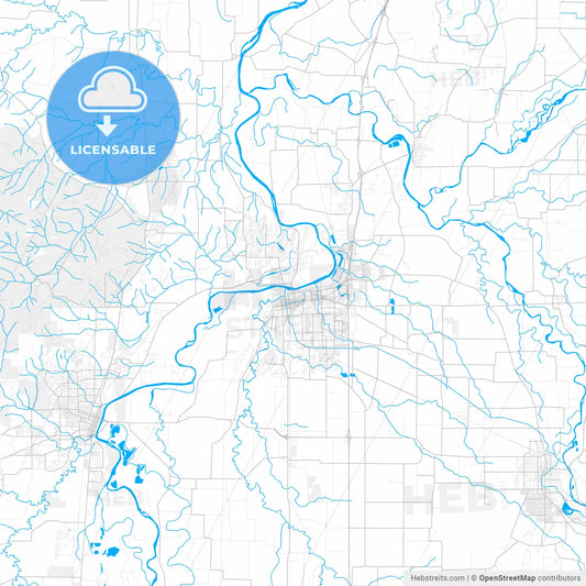 Rich detailed vector map of Albany, Oregon, United States of America