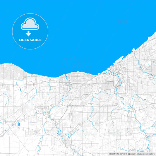 Rich detailed vector map of Lakewood, Ohio, United States of America