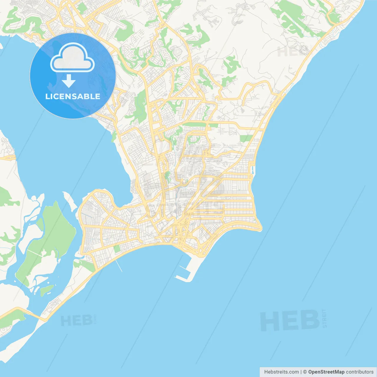 Printable street map of Maceio, Brazil