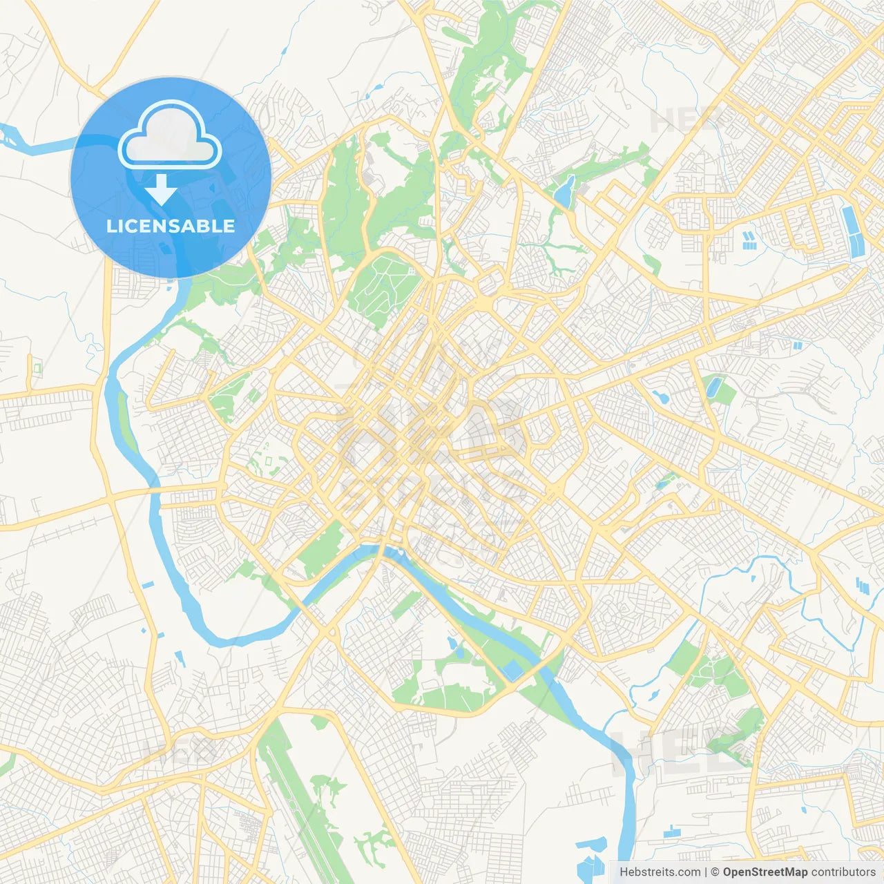 Printable street map of Cuiaba, Brazil