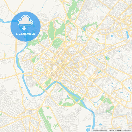 Printable street map of Cuiaba, Brazil
