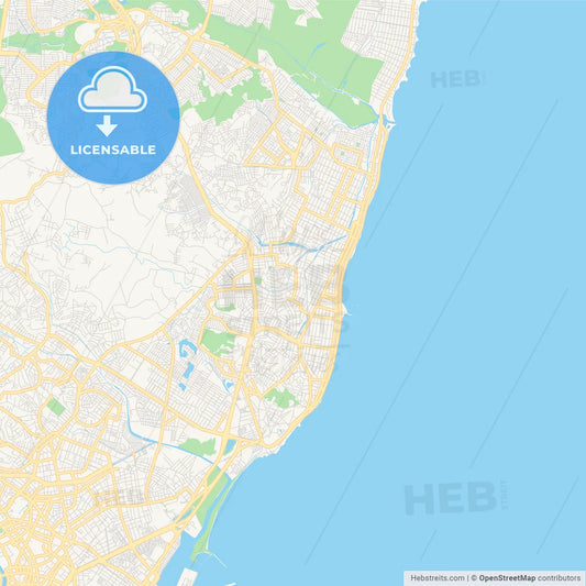 Printable street map of Olinda, Brazil