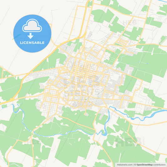 Printable street map of Chillan, Chile