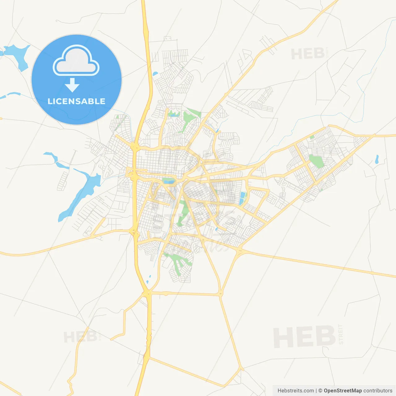 Printable street map of Araras, Brazil