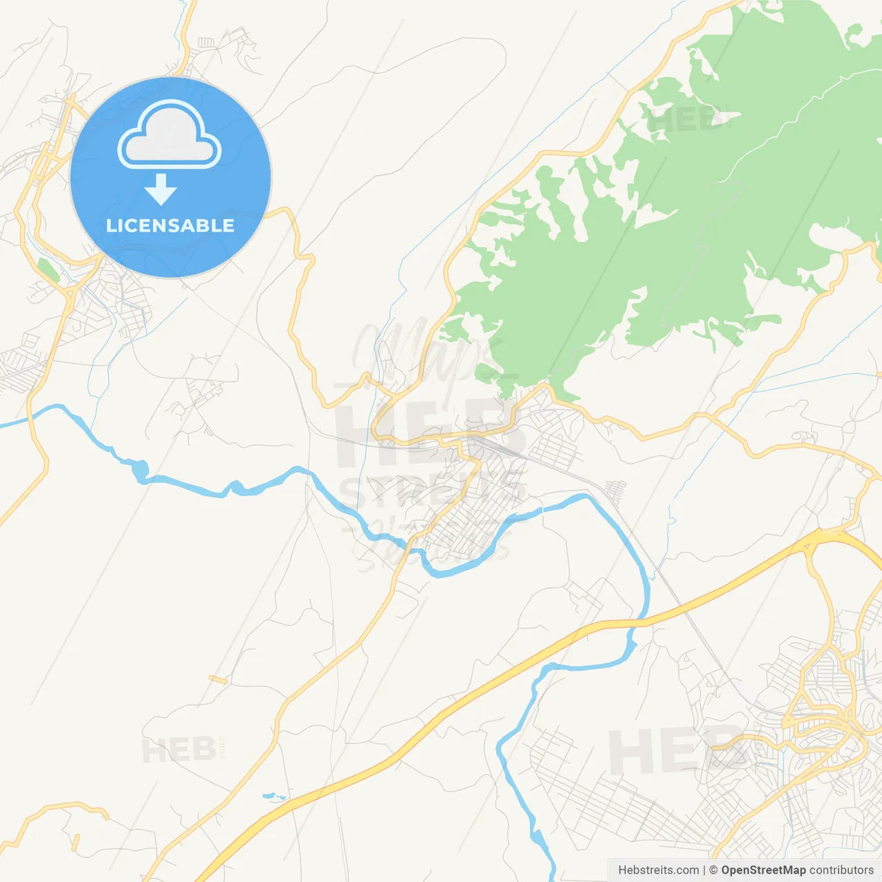 Printable street map of Japeri, Brazil