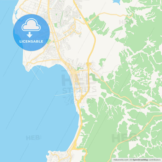 Printable street map of Coronel, Chile