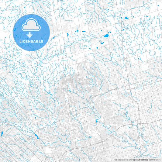 Rich detailed vector map of Vaughan, Ontario, Canada