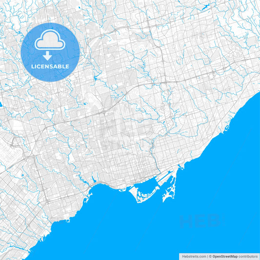 Vector area map of Toronto, Ontario, Canada