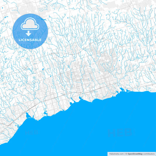 Rich detailed vector map of Whitby, Ontario, Canada
