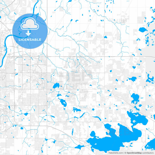 Rich detailed vector map of Strathcona County, Alberta, Canada