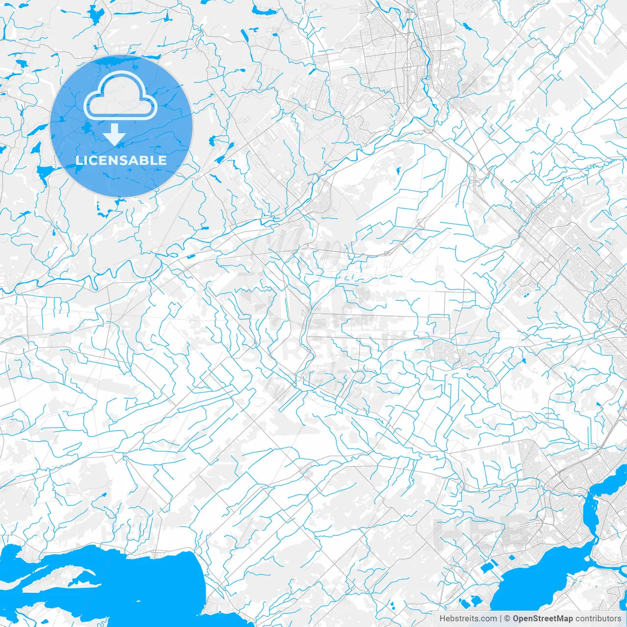 Rich detailed vector map of Mirabel, Quebec, Canada