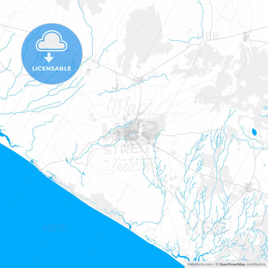 Rich detailed vector map of León, León, Nicaragua