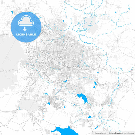 Rich detailed vector map of Tlaquepaque, Jalisco, Mexico