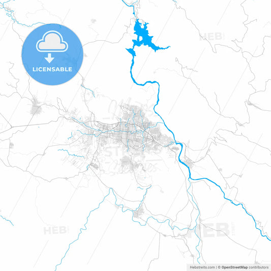 Rich detailed vector map of Tuxtla Gutiérrez, Chiapas, Mexico