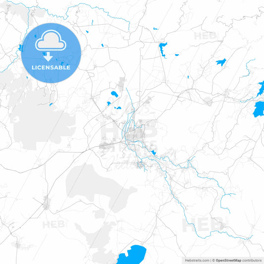 Rich detailed vector map of Tulancingo, Hidalgo, Mexico