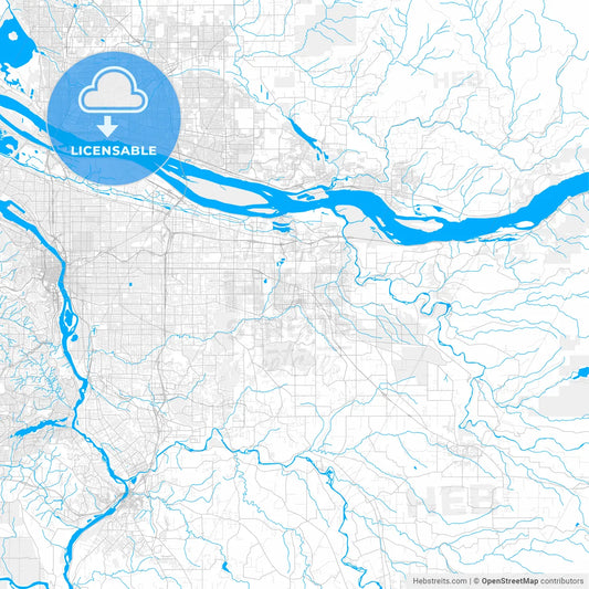 Rich detailed vector map of Gresham, Oregon, USA
