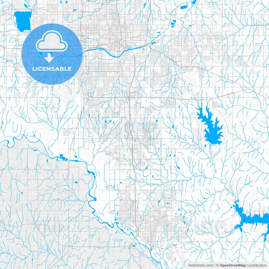 Rich detailed vector map of Moore, Oklahoma, USA