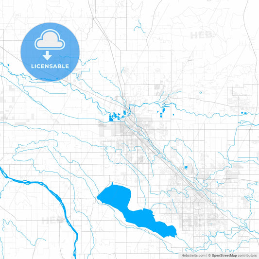 Rich detailed vector map of Caldwell, Idaho, United States of America